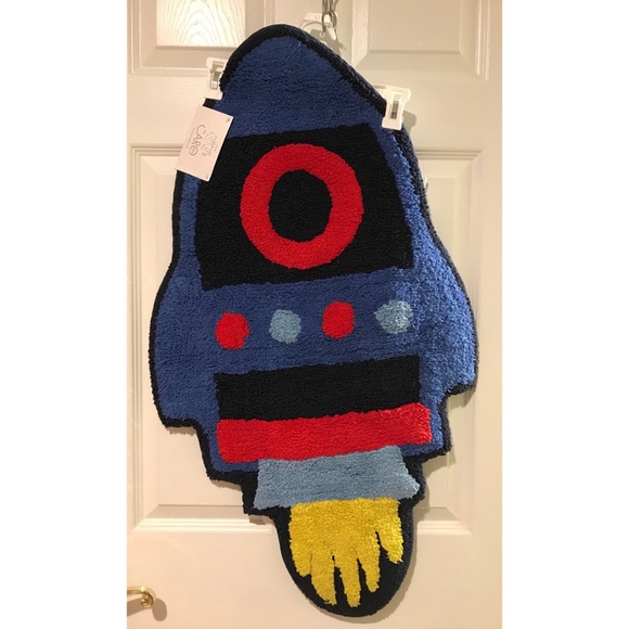 Caro Home Kids Outerspace Rocketship Bath Rug Mat - Picture 2 of 8